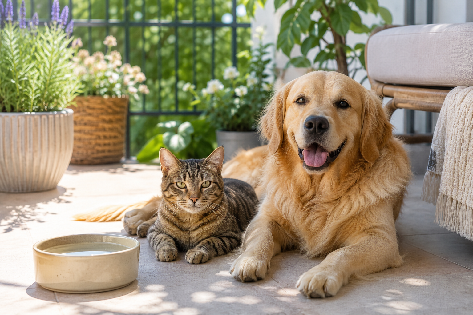 Fütterung im Sommer für Hund und Katze: Wassernapf an mehreren Plätzen bereitstellen