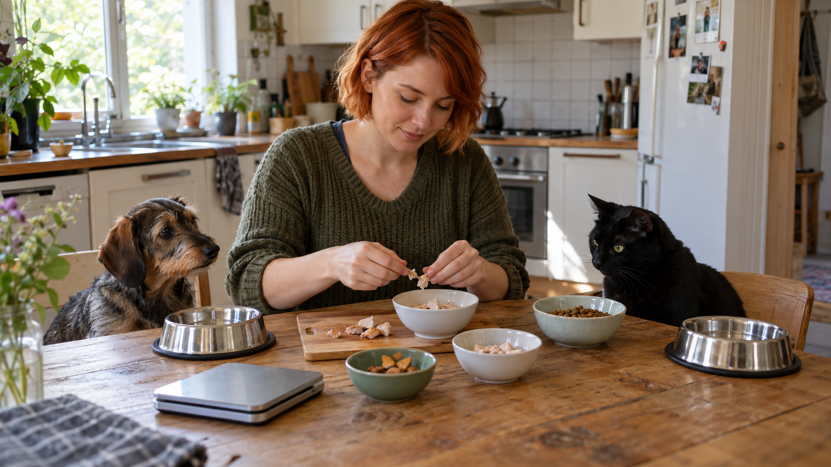 Gesunde Snacks für Hund und Katze – kleine portionierte Leckerlis neben der Tagesration